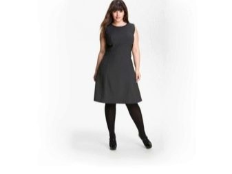 Black A-line dress for plump
