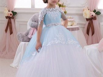 Elegante vestido de novia abullonado con encaje para niñas