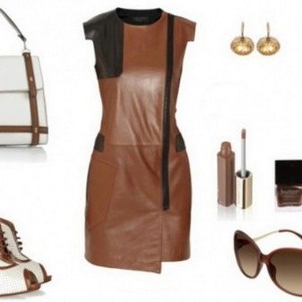 Accesorios para vestido de cuero marrón