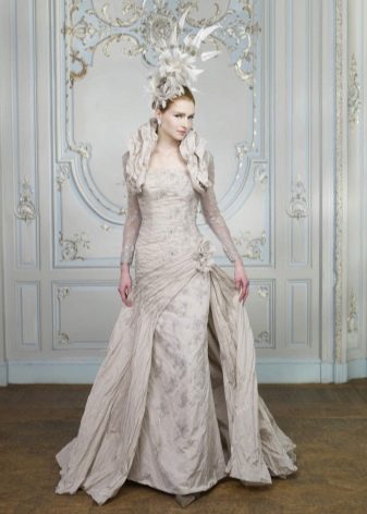 Wedding silver brocade dress