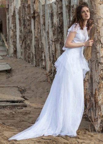 Vestido de novia de gasa rústico