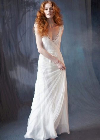 Bohémská nevěsta jednoduché rustikální svatební šaty