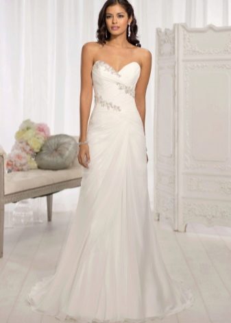 Simpleng Wedding Dress na may Lace Top