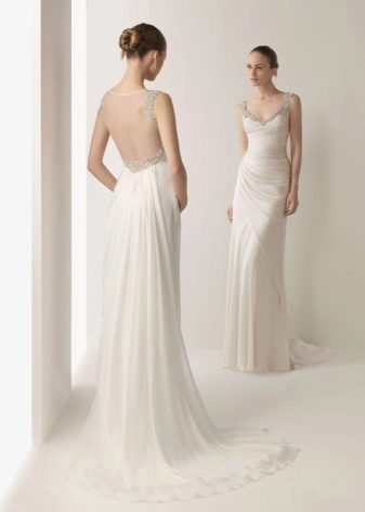 Rovné svadobné šaty bez chrbta