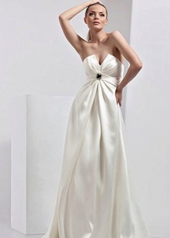 Empire vestuvinė suknelė su kietu liemeniu