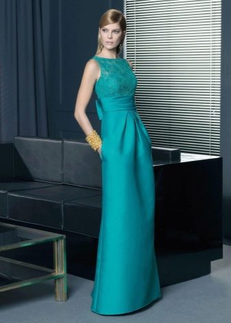 Rosa Clara Straight Turquoise Evening Dress
