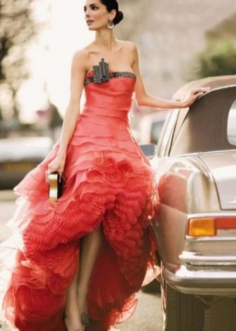 Red evening dress by Armani