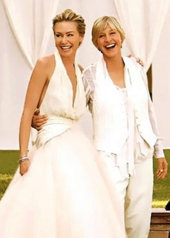Portia de Rossi vestuvinė suknelė