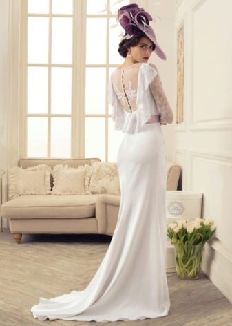 Vestido de novia con espalda abierta calada de la colección de Tatiana Kaplun Burnt by luxury