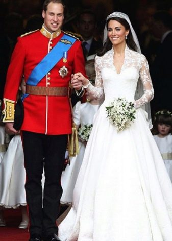 Vestido de novia caro de encaje de Kate Middleton