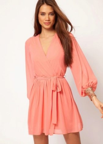 Coral dresses with sleeves