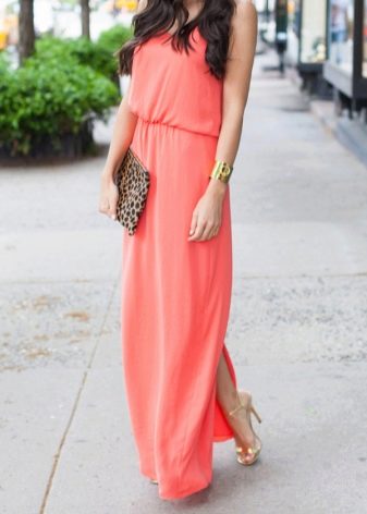 Ružičasta narančasta koraljna haljina