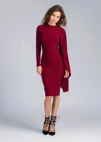 Medium length wine dress