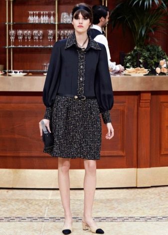 Chanel a-line tweed dress