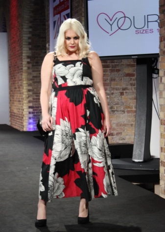 Sukienka - sundress w kwiatowy print dla otyłych kobiet
