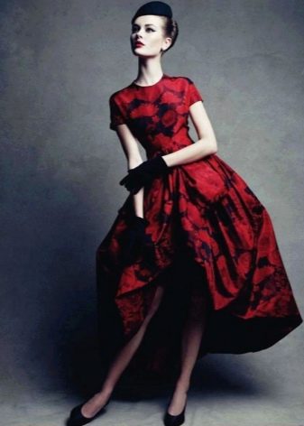Nuovo vestito rosso stile fiocco