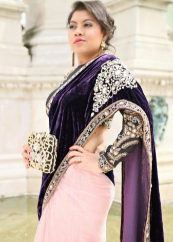 Pochette pour sari rose
