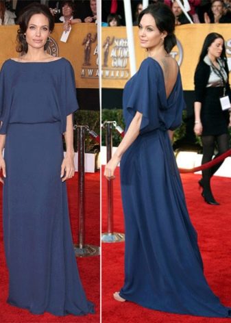 Angelina Jolie Sırtı Açık Kapalı Elbise