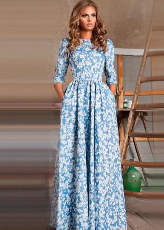 plava haljina u ruskom stilu