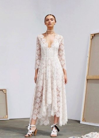 Χάντρες για λευκό δαντελένιο φόρεμα