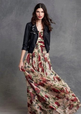 Leather jacket for a long dress
