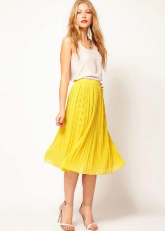 Žiarivo žltá maxi sukňa