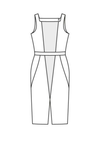 DIY haljina s koricama za blokiranje boja - tehnički crtež