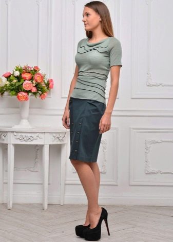 studded mid-length pencil skirt