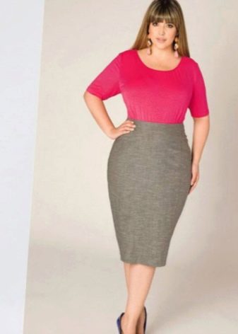  falda de tubo de talle alto para mujeres con sobrepeso