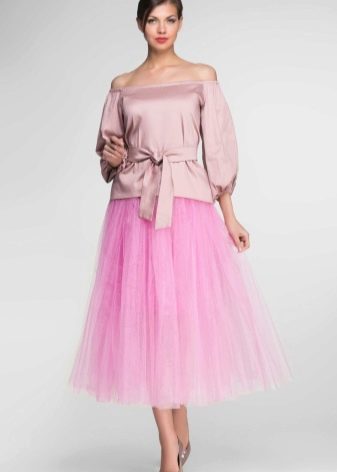 ružová tylová sukňa