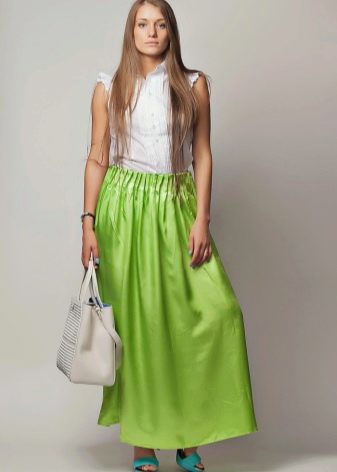 skirt panjang hijau muda