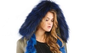 Parka with blue fur