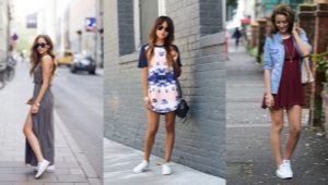 How to wear a dress with sneakers?