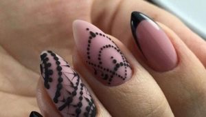 French manicure nera con un motivo: tecniche e tendenze della stagione