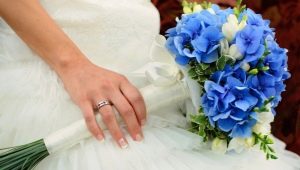 Blå bryllupsbuket: valg, design og kombination med andre nuancer