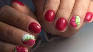 Hindbær manicure: designmetoder og designideer