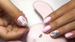 Fashion trends and design ideas for manicure with a bunny