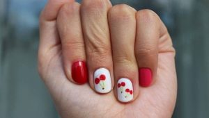 Mga naka-istilong pagpipilian para sa disenyo ng cherry manicure