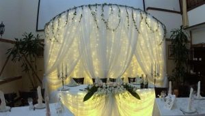 Bride and groom wedding table decoration