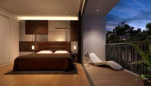 Интериорен дизайн на спалнята в кафяви тонове