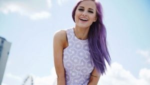 Warna rambut ungu: pilihan warna dan pencelupan