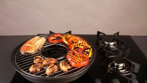 Features and types of frying pans-grill-gas