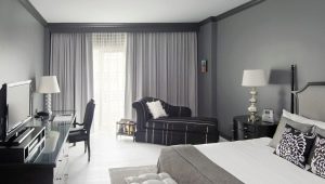 Тънкостите на декорацията на спалнята в сиви тонове
