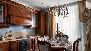 Diseño de interiores de cocina en estilo clásico.