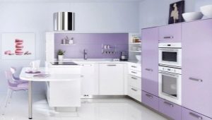 Kitchen design in lilac tones