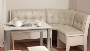Sofa kulit untuk dapur: model dari kulit semula jadi dan tiruan, petua untuk memilih