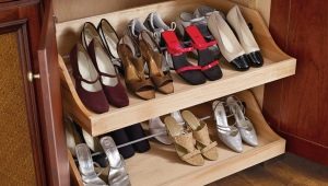 Shelves for shoes in the hallway: varieties and choices