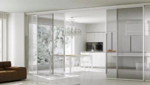Pintu gelangsar antara dapur dan ruang tamu: mana yang lebih baik untuk diletakkan?
