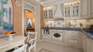 Corner kitchens in classic style in the interior