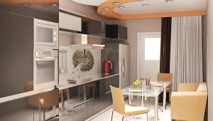Opciones de diseño de cocina de 10 m2. m con sofá